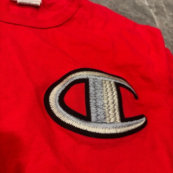 Champion Heritage Red Short Sleeve Tee Embroidered Big “C” Logo Men’s Medium - Picture 2 of 5